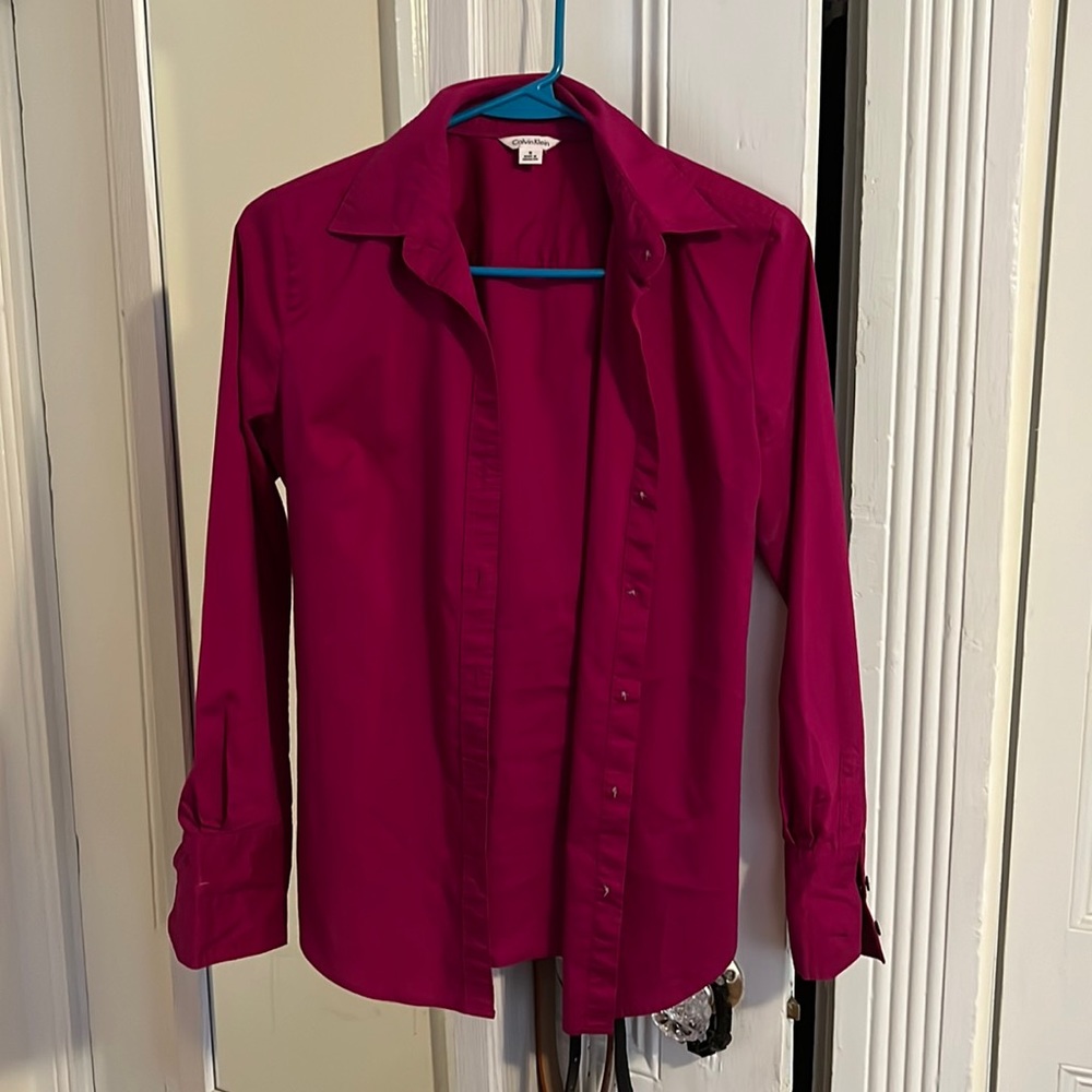 Calvin Klein fuchsia button down